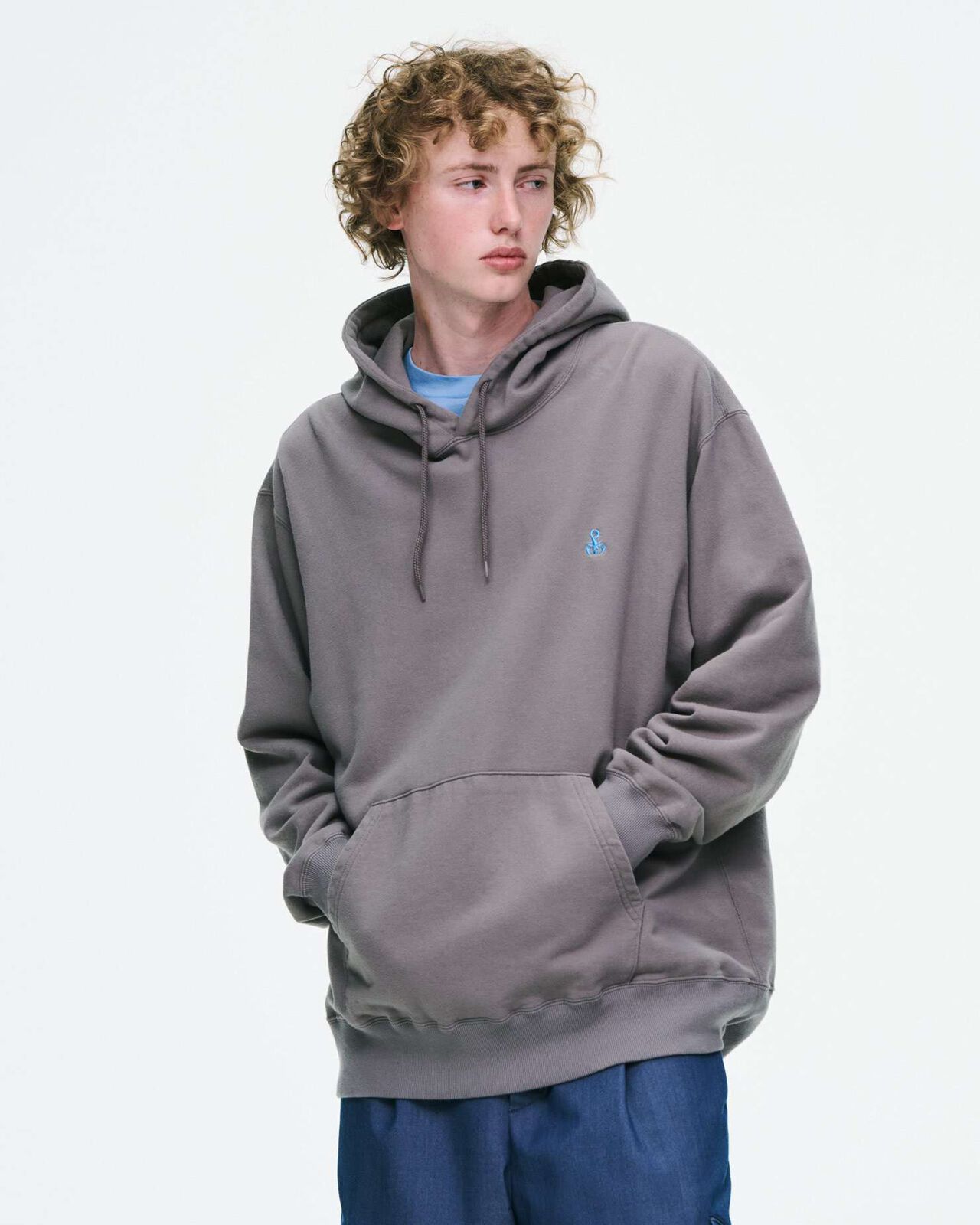 SCORPION WIDE SWEAT HOODIE,GRAY, large image number 3
