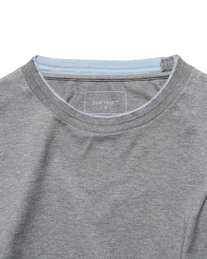 LUSTER COTTON DOUBLE RIB S/S TEE,GRAY, medium image number 2