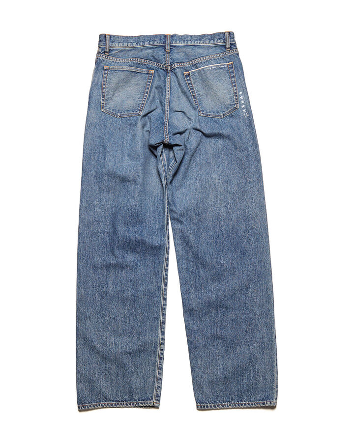 DAMAGED DENIM WIDE-FIT JEANS,INDIGO, medium image number 1