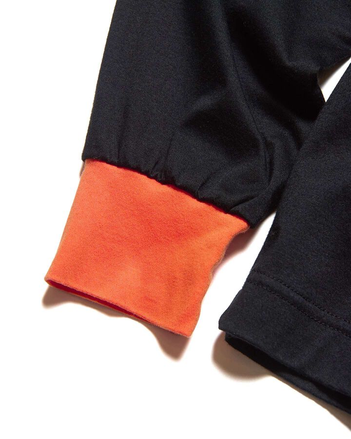 COLLEGE LOGO COLOR RIBBED L/S WIDE TEE,BLACK, medium image number 3