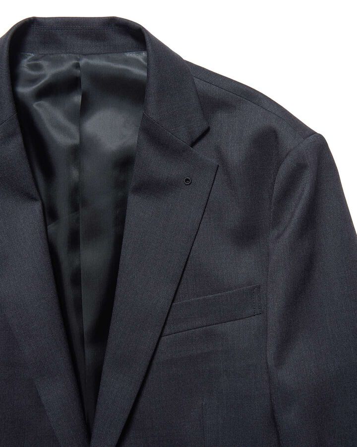 WOOL GABARDINE STANDARD 2-BUTTON JACKET,CHARCOAL GRAY, medium image number 2