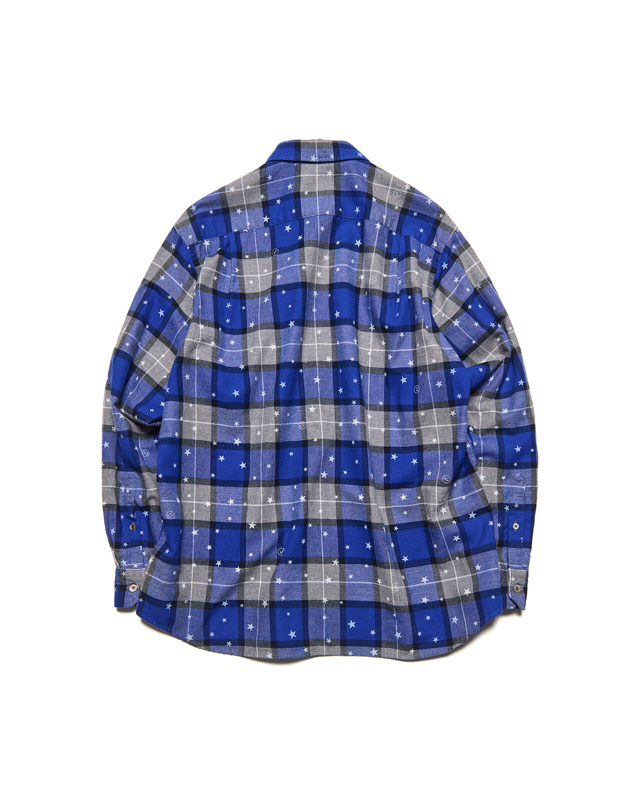 STAR PRINT CHECK SHIRT,BLUE, large image number 1