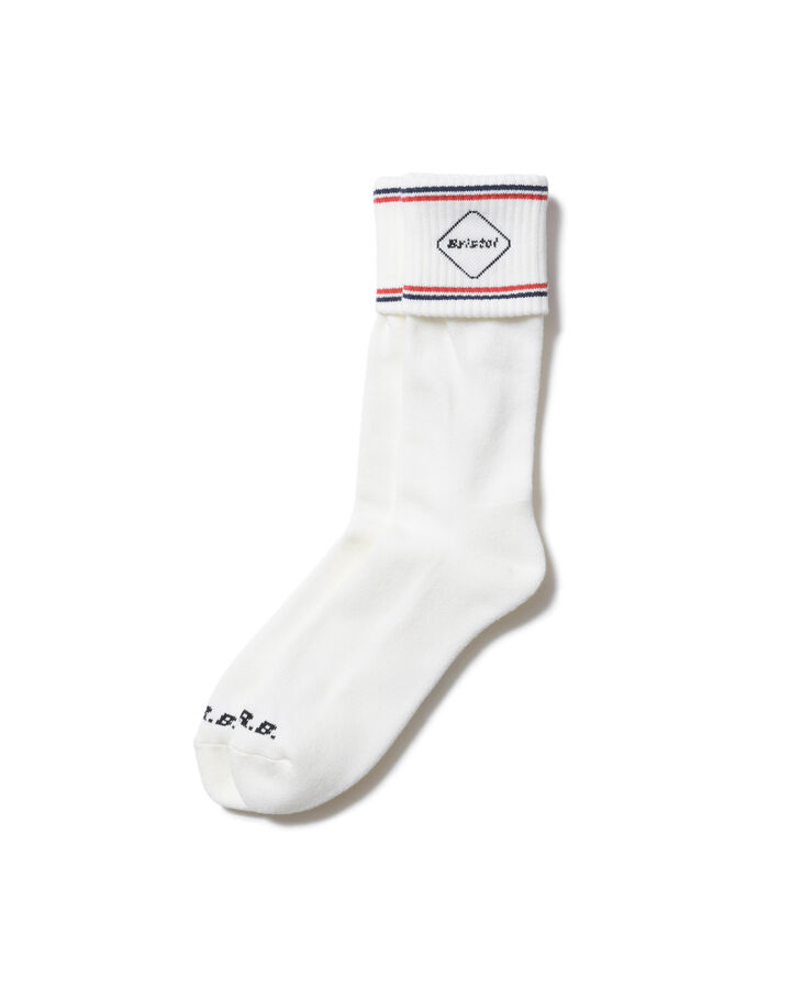EMBLEM CUFF SOCKS,WHITE, medium