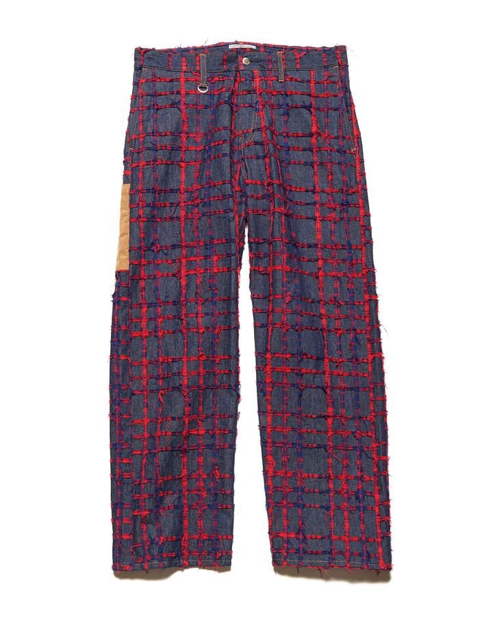 MULTI STRUCTURE PAINTER PANTS,RED, medium