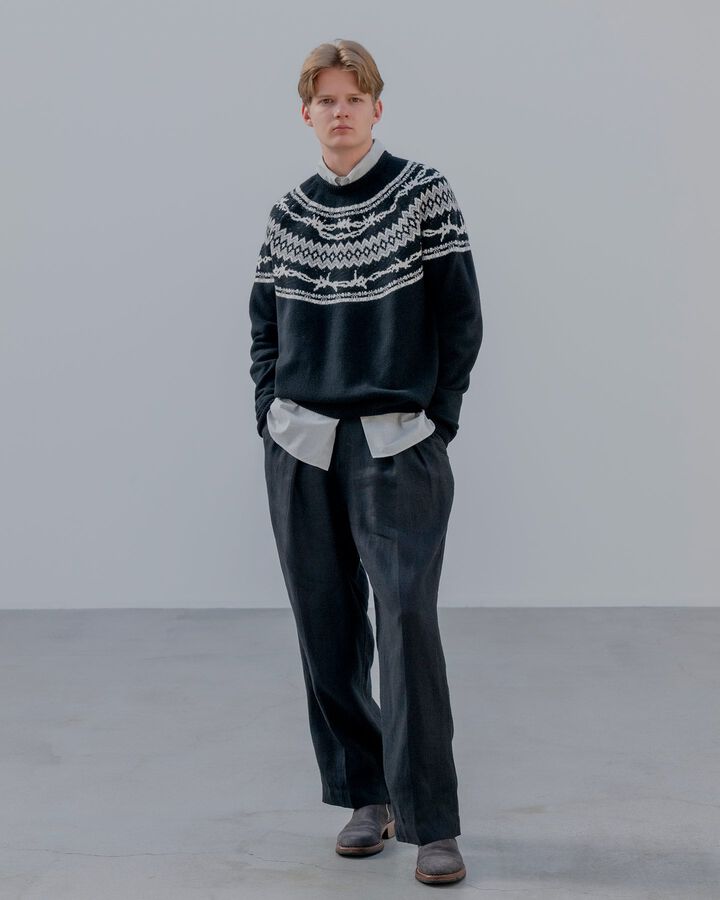 ENTANGLED NORDIC SWEATER,BLACK, medium image number 5
