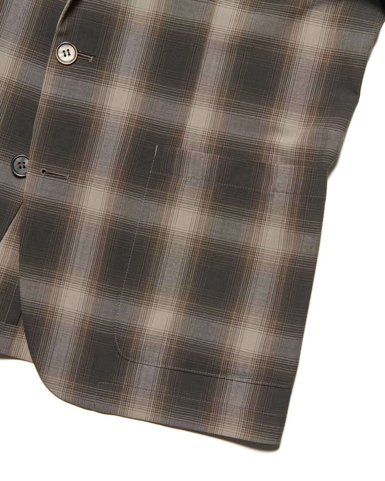HIGH-TWIST OMBRE CHECK JACKET,BROWN, large image number 3