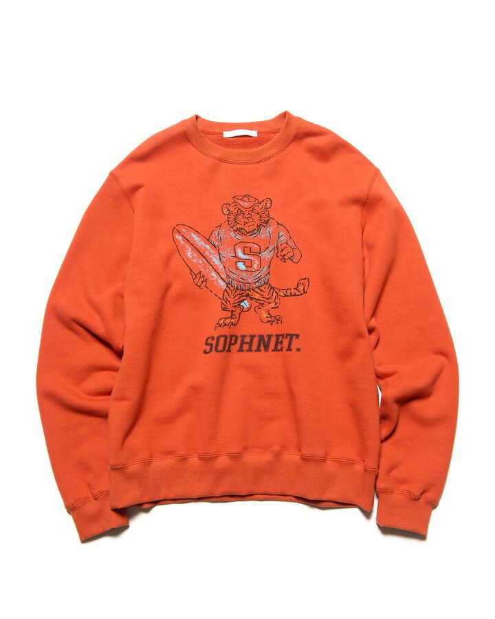 VINTAGE GRAPHIC CREWNECK SWEAT,ORANGE, medium