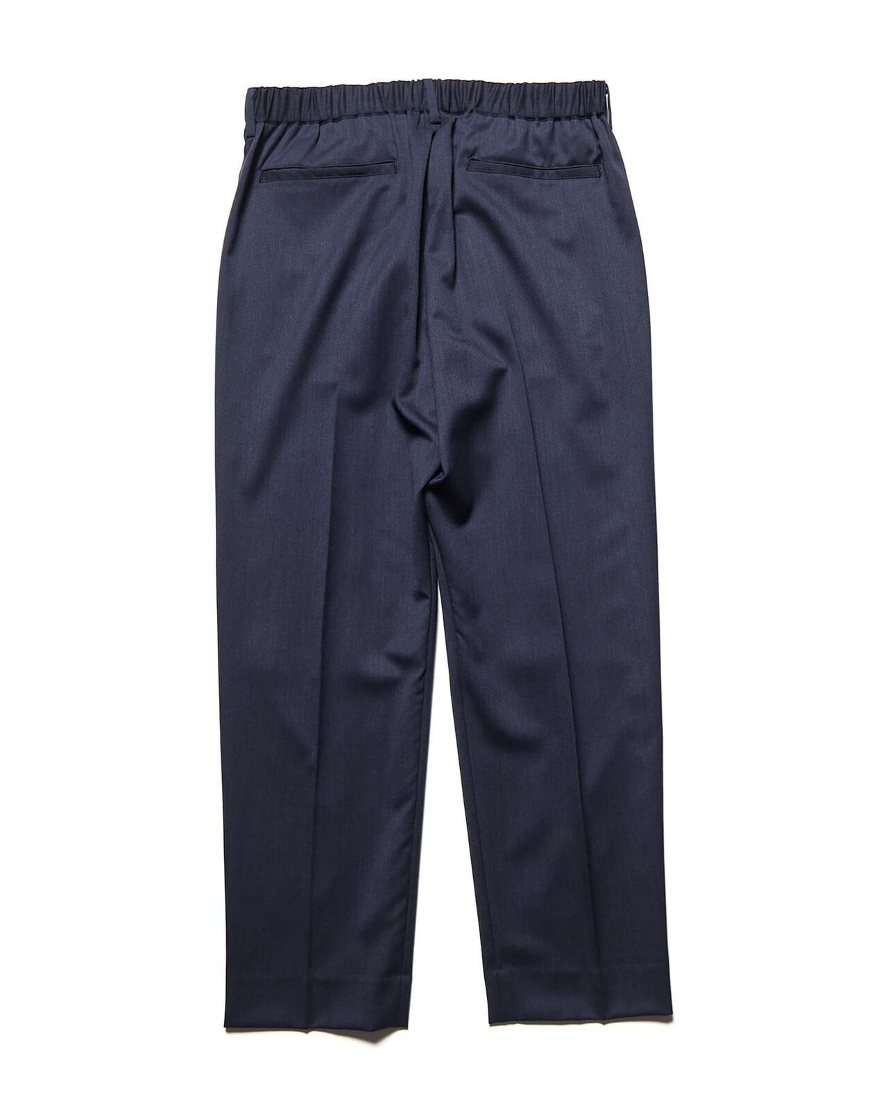 WOOL GABARDINE SLIM-FIT SHIRRING SLACKS,NAVY, large image number 1