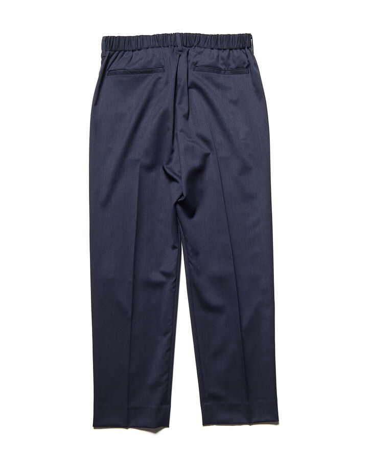 WOOL GABARDINE SLIM-FIT SHIRRING SLACKS,NAVY, medium image number 1