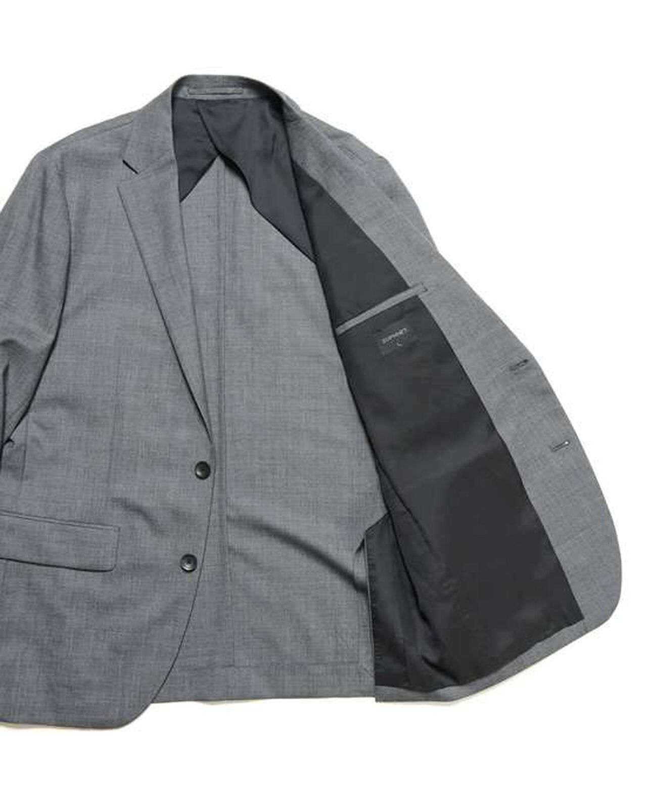 SUMMER MERINO WOOL STANDARD 2BUTTON JACKET,GRAY, large image number 3