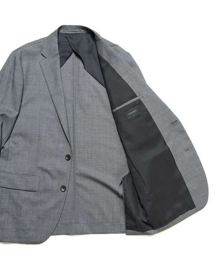 SUMMER MERINO WOOL STANDARD 2BUTTON JACKET,GRAY, medium image number 3