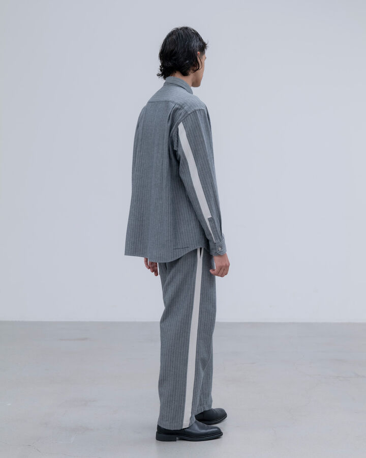 SELVAGE HERRINGBONE SHIRT,CHARCOAL GRAY, medium image number 8