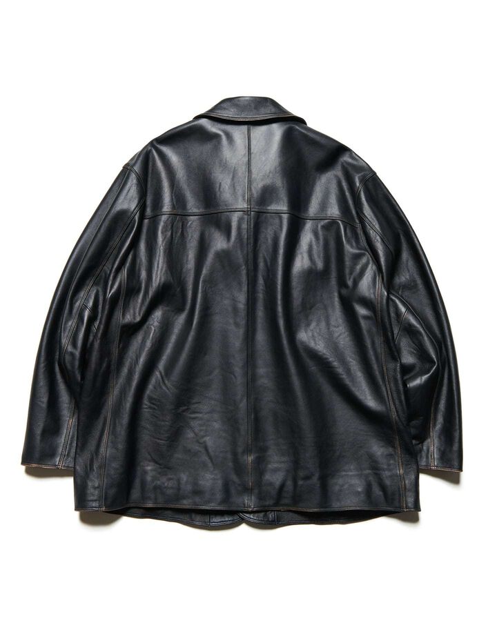LEATHER CAR COAT,BLACK, medium image number 1