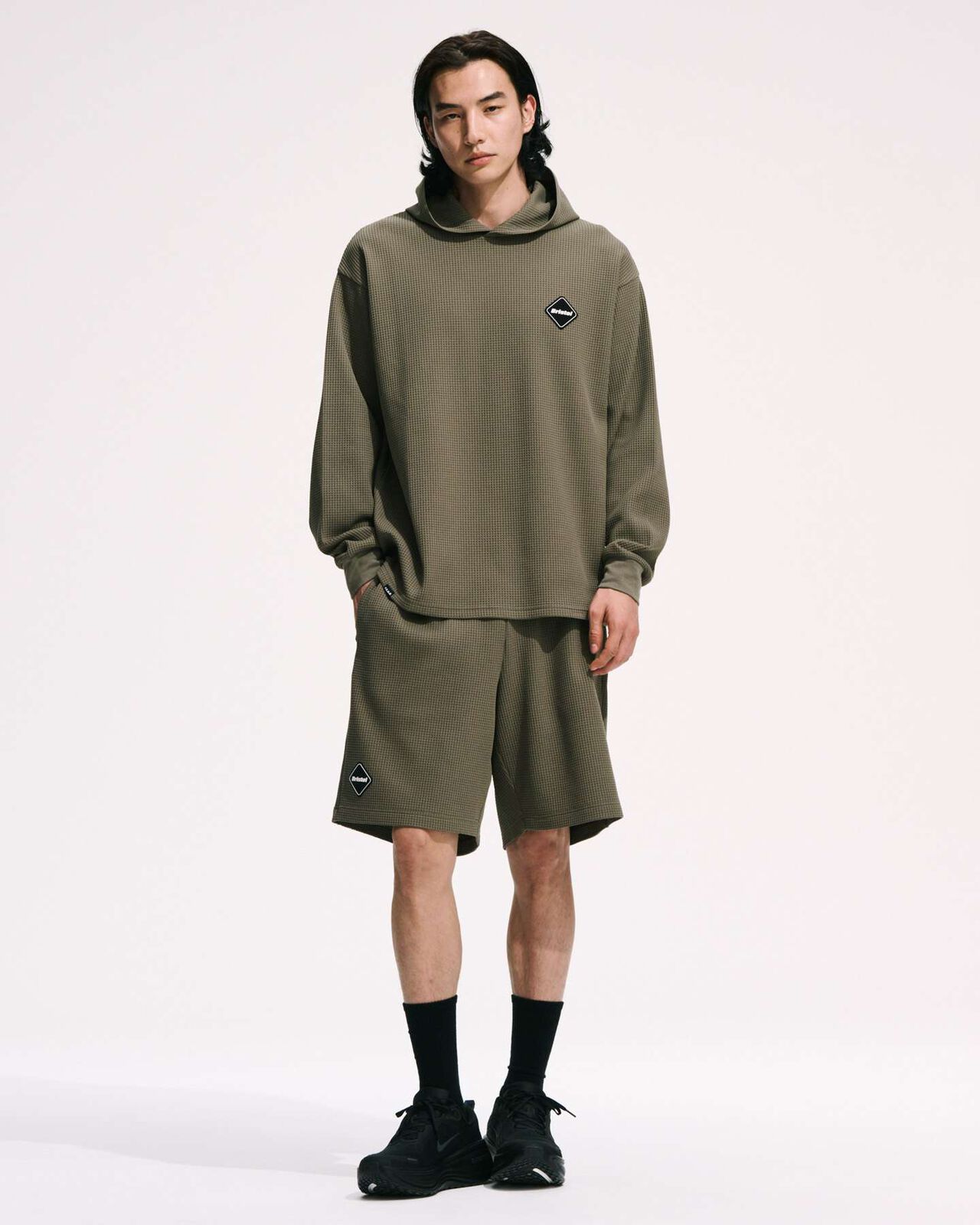 TECH WAFFLE LOUNGE SHORTS,GREIGE, large image number 8