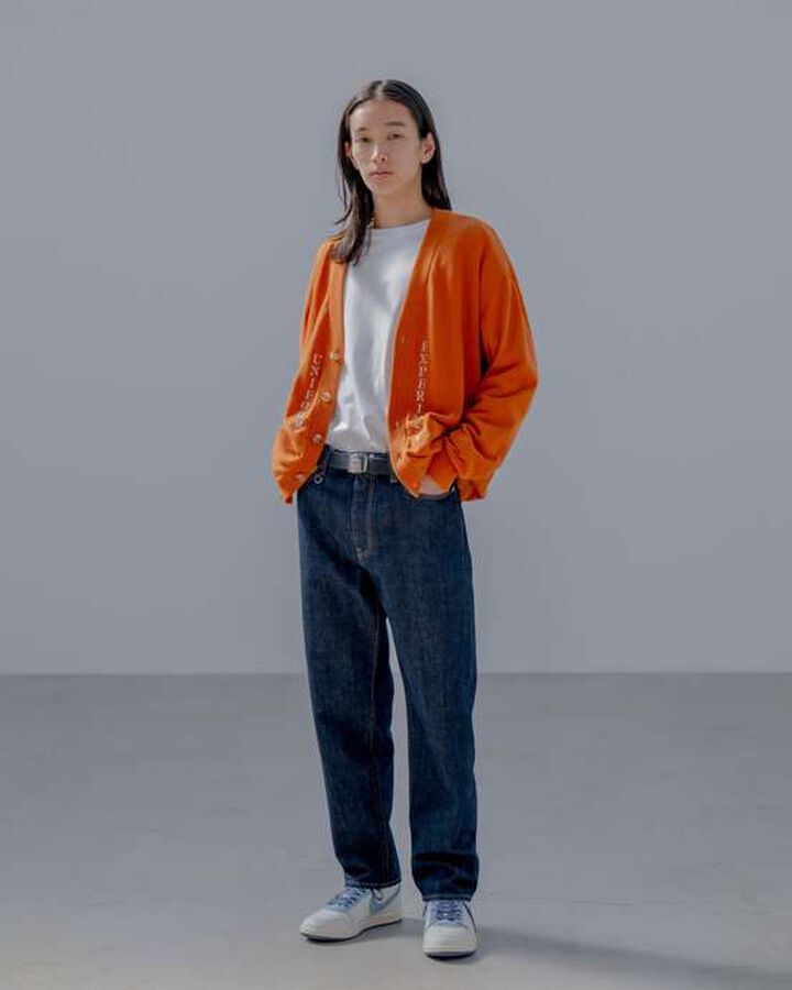 STENCIL LOGO CARDIGAN,ORANGE, medium image number 4