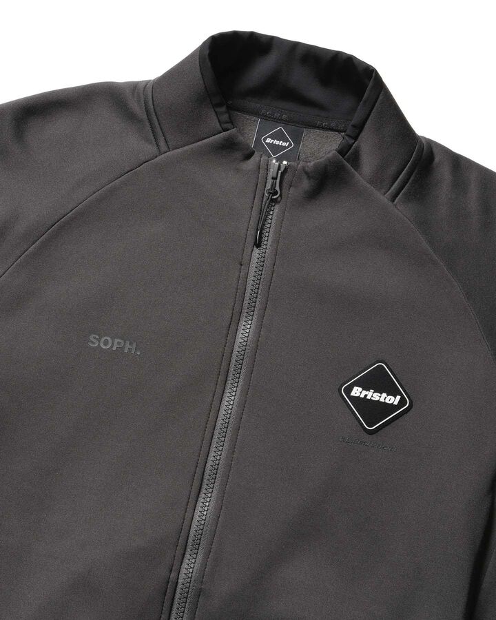 STRETCH FLEECE STAND COLLAR BLOUSON,CHARCOAL GRAY, medium image number 2