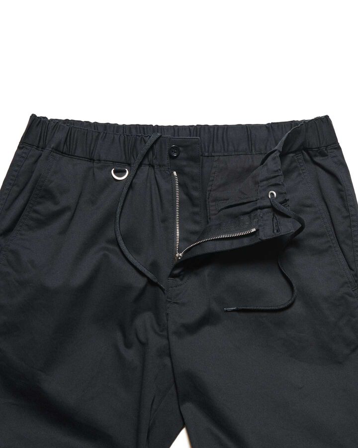 COTTON STRETCH TWILL SLIM-FIT RIBBED PANTS,BLACK, medium image number 2