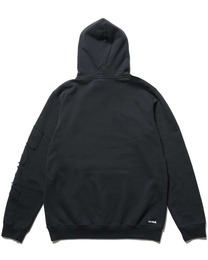 CUT-OFF LOGO SWEAT HOODIE,BLACK, medium image number 1