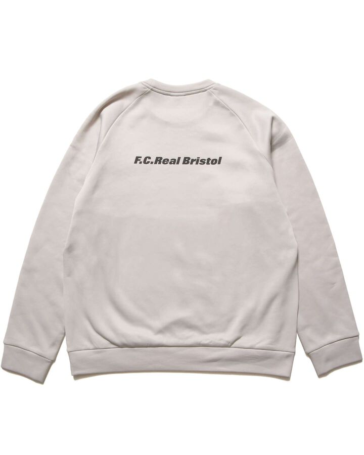 STRETCH FLEECE CREWNECK TOP,LIGHT GRAY, medium image number 1
