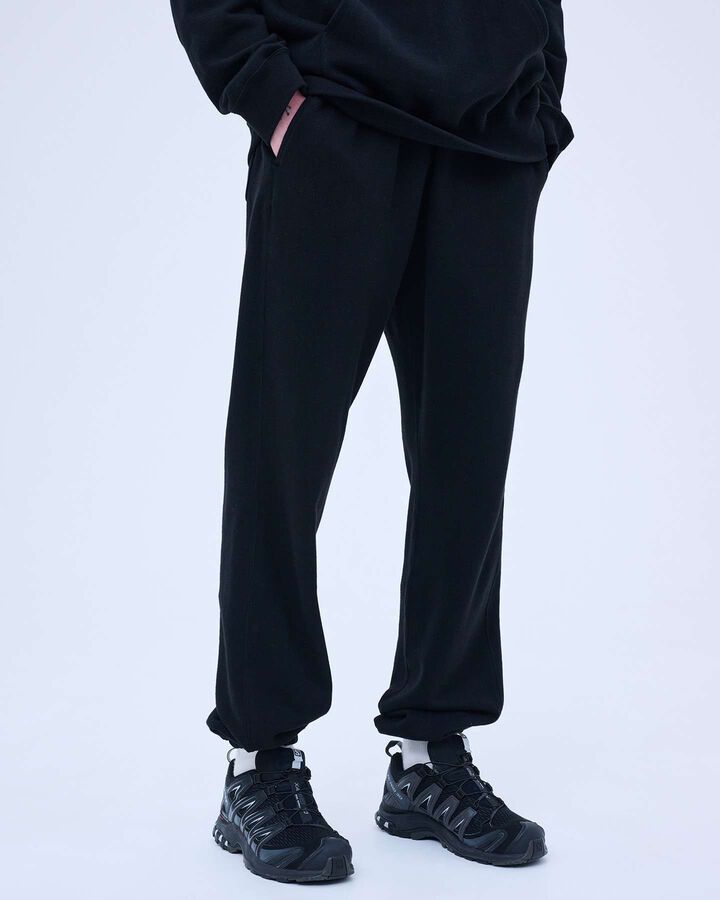 COTTON CASHMERE SWEAT PANTS,BLACK, medium image number 3