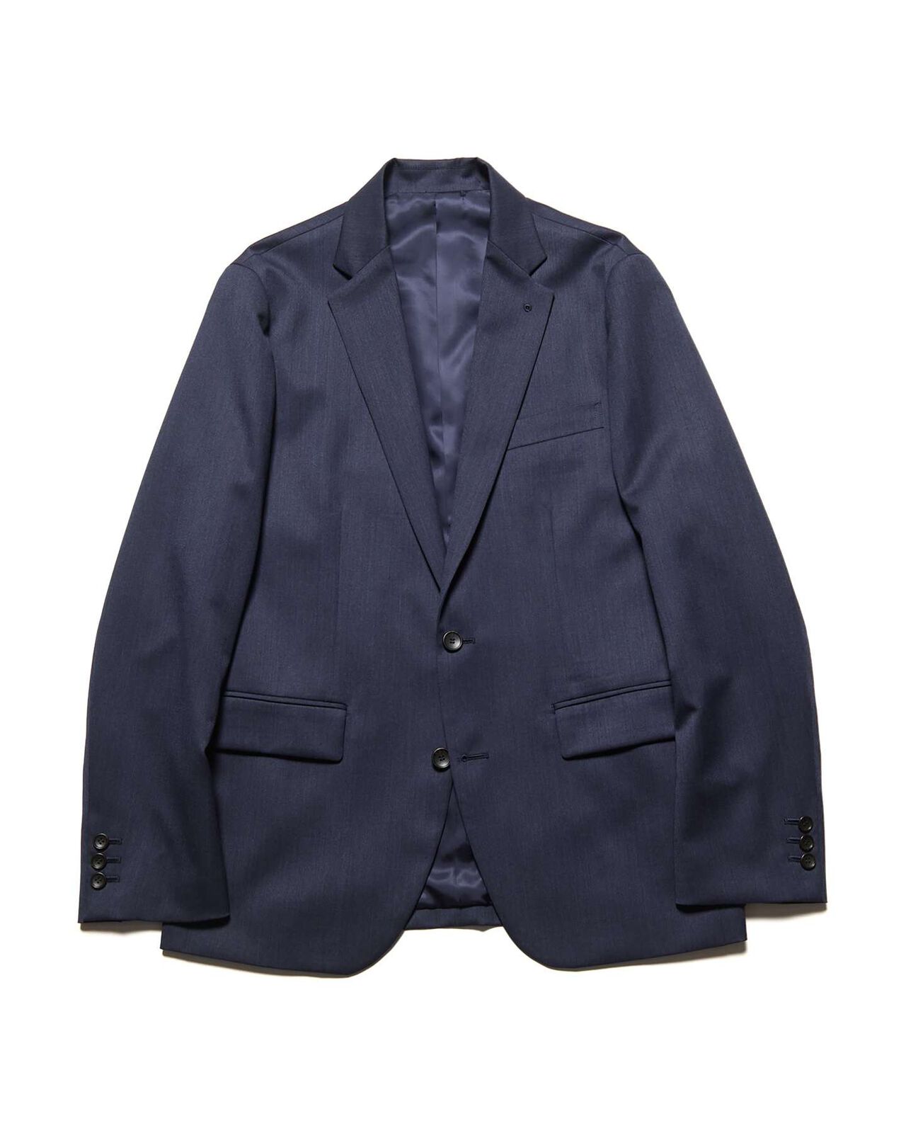WOOL GABARDINE STANDARD 2-BUTTON JACKET,NAVY, large image number 0