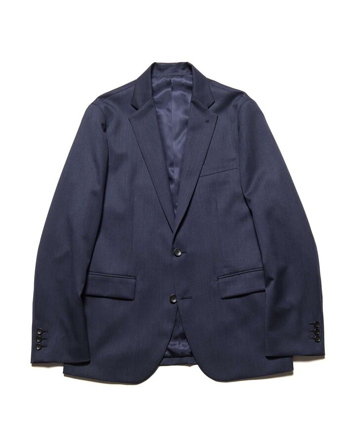 WOOL GABARDINE STANDARD 2-BUTTON JACKET,NAVY, medium