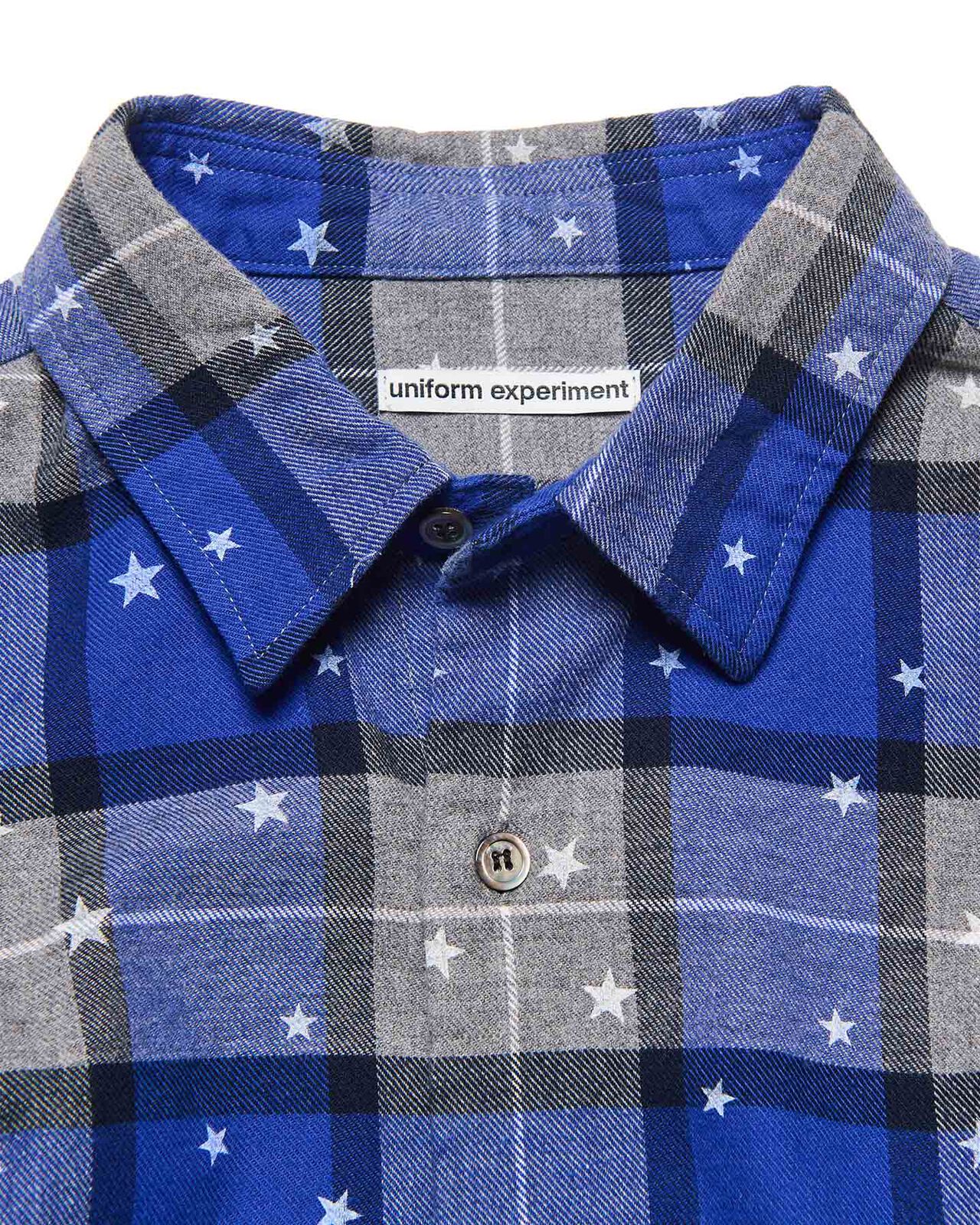 STAR PRINT CHECK SHIRT,BLUE, large image number 2