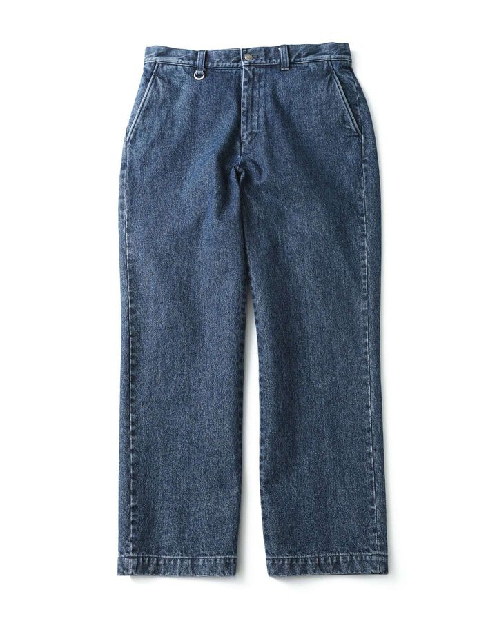 WASHED DENIM STRAIGHT PANTS,INDIGO, medium