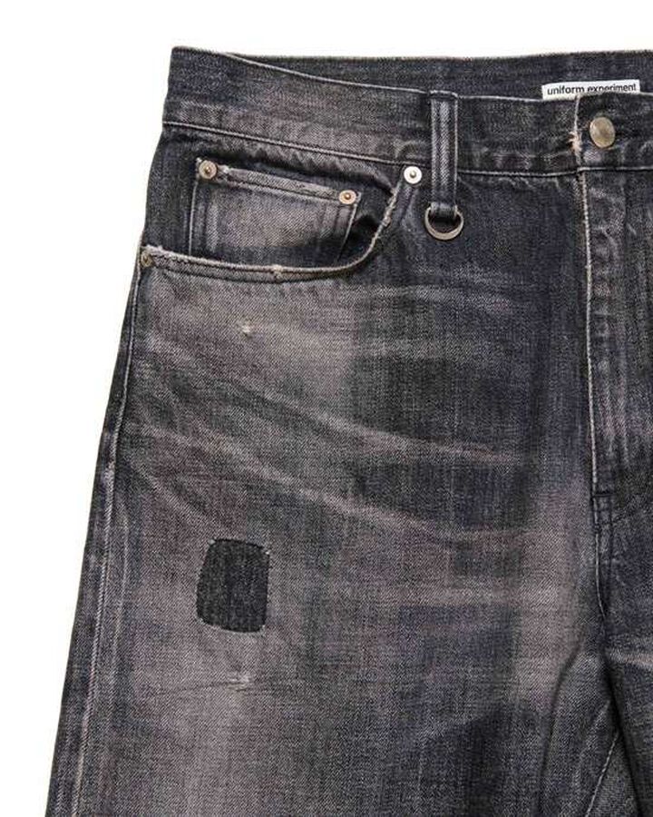 DAMAGED REGULAR FIT JEANS,BLACK, medium image number 2