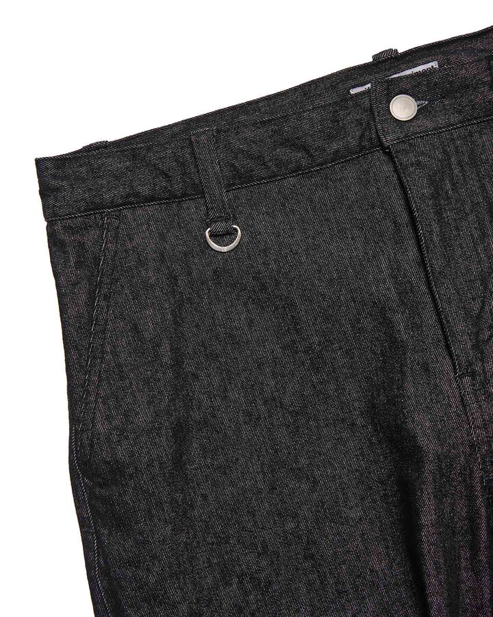 HIGH STRETCH DENIM TAPERED PANTS,BLACK, medium image number 2