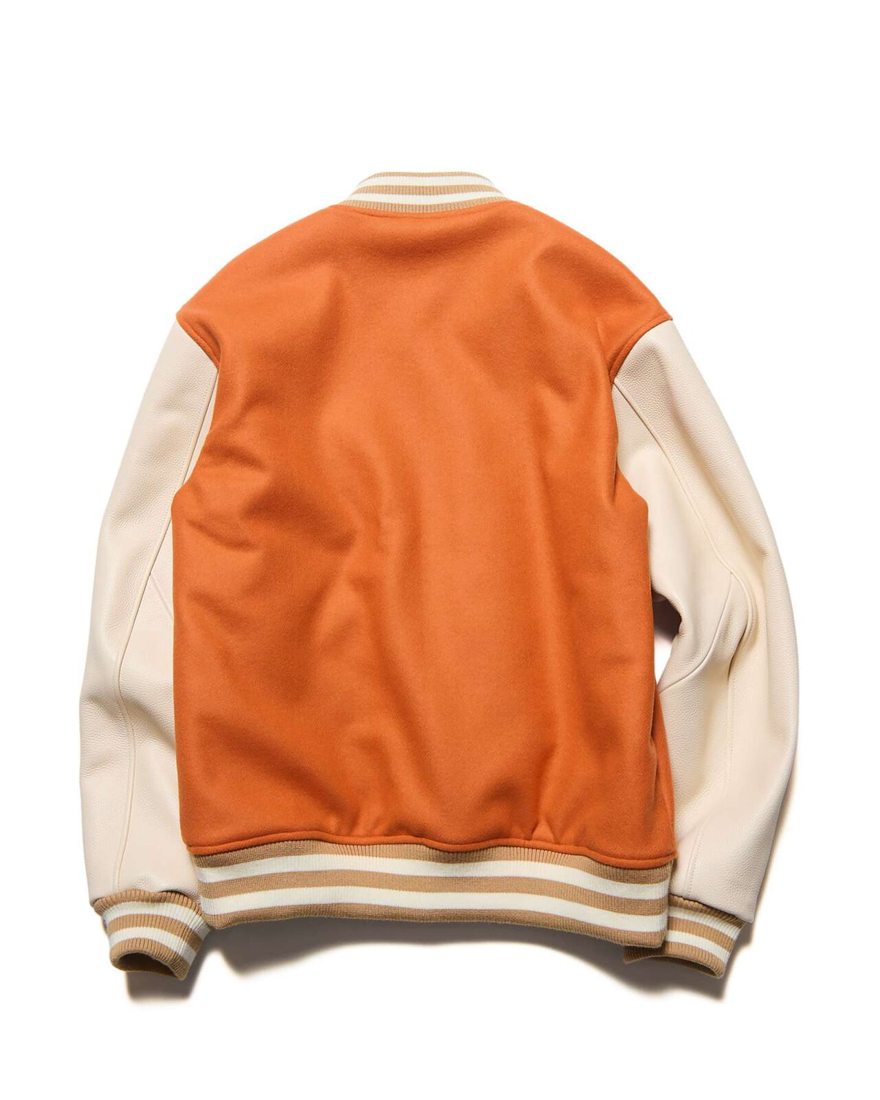 WOOL MELTON VARSITY JACKET,ORANGE, large image number 1