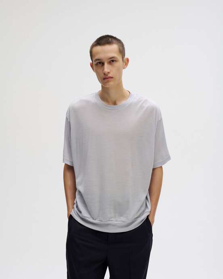 WASHABLE WOOL S/S TOP,BLACK, medium image number 5