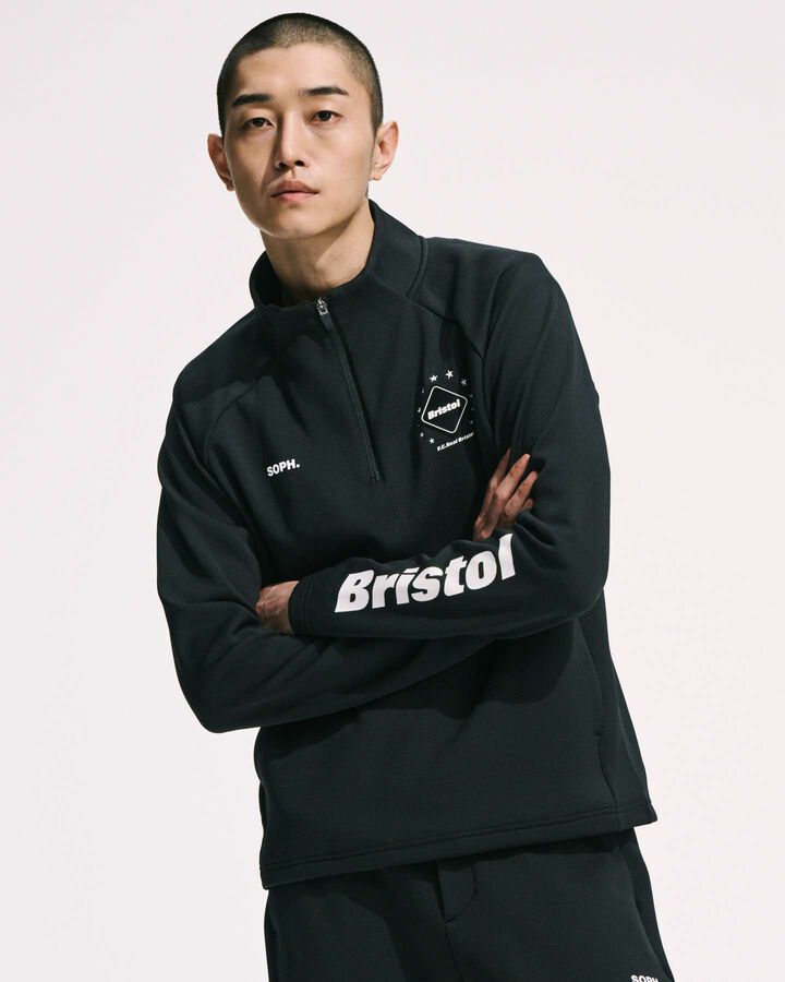QUARTER KNIT ESSENTIAL HALF-ZIP TOP,BLACK, medium image number 4