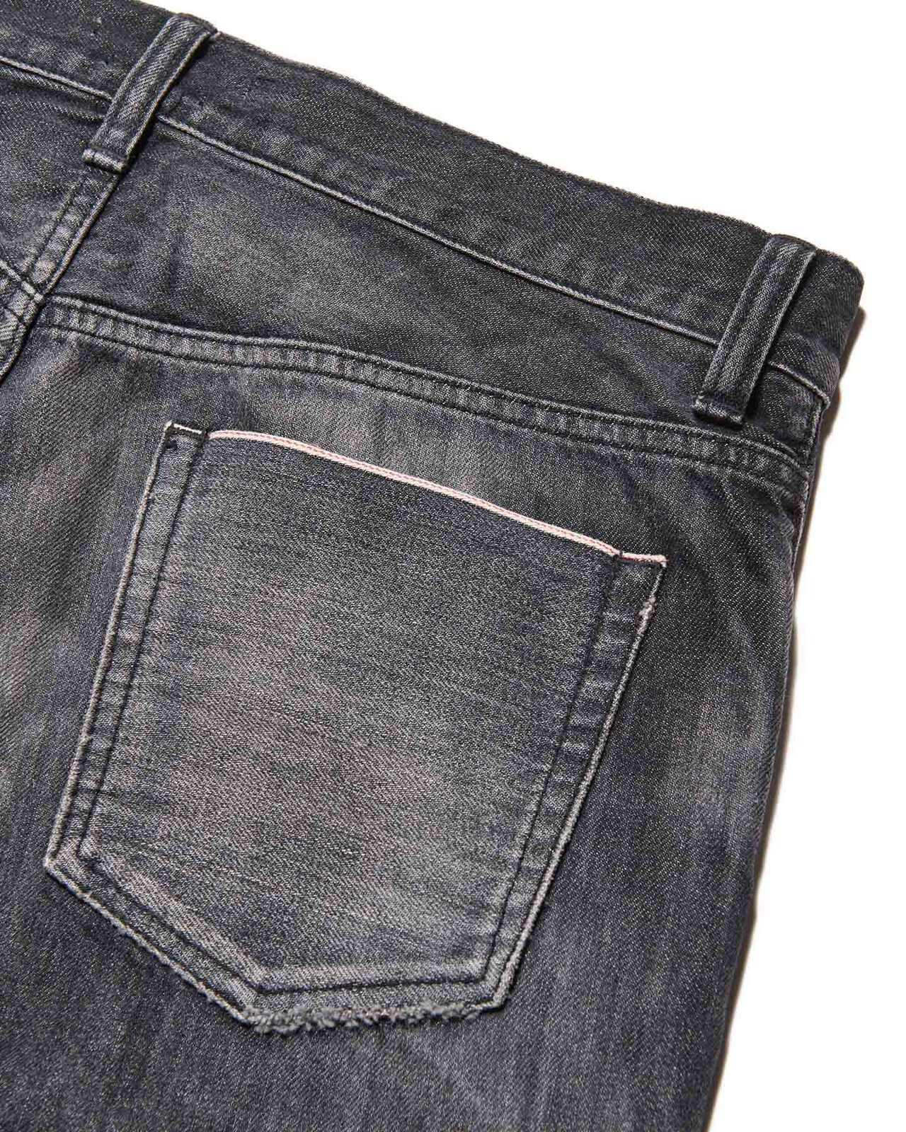 DAMAGED TAPERED-FIT JEANS,BLACK, large image number 3