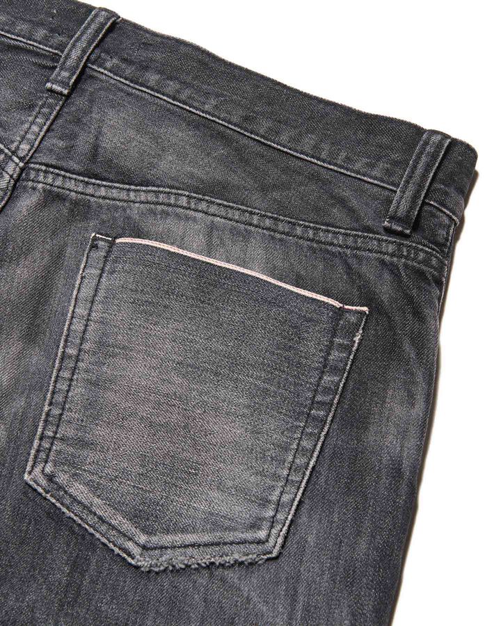 DAMAGED TAPERED-FIT JEANS,BLACK, medium image number 3
