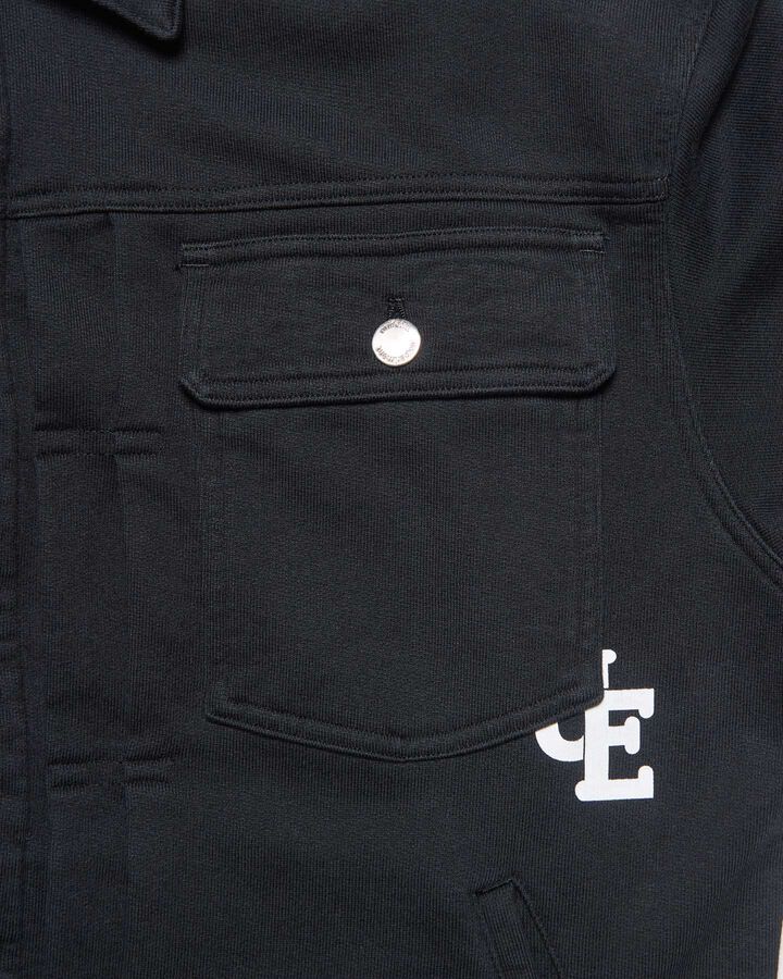SWEAT TRUCKER JACKET,BLACK, medium image number 3