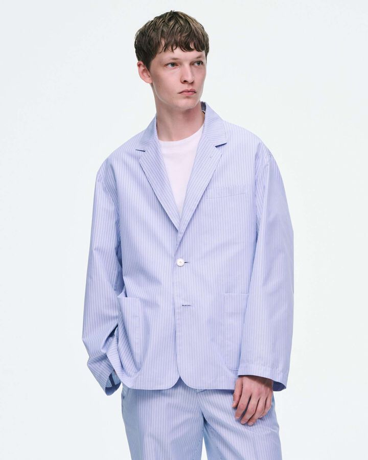 BROADCLOTH WIDE EASY JACKET,LIGHT BLUE, medium image number 5