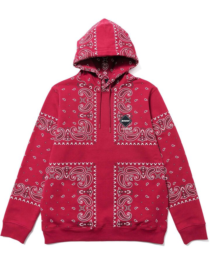BANDANA SWEAT HOODIE,RED, medium