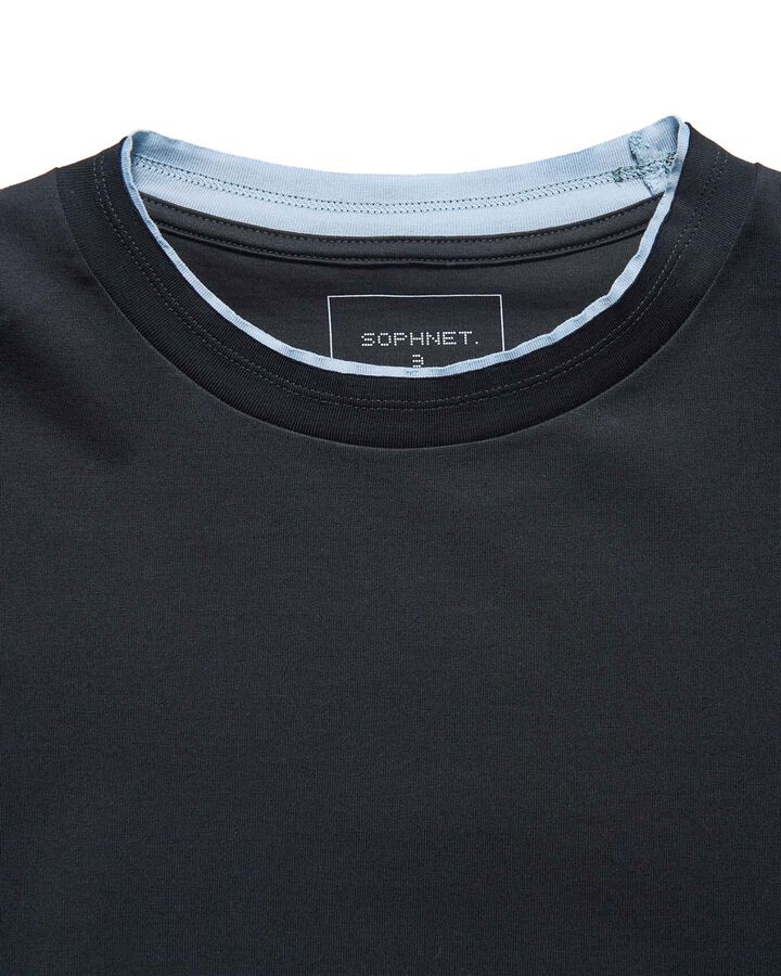 LUSTER COTTON DOUBLE RIB WIDE TEE,BLACK, medium image number 2