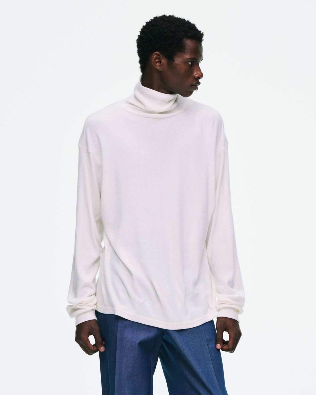 MICRO FLEECE TURTLENECK TOP,BLACK, large image number 4