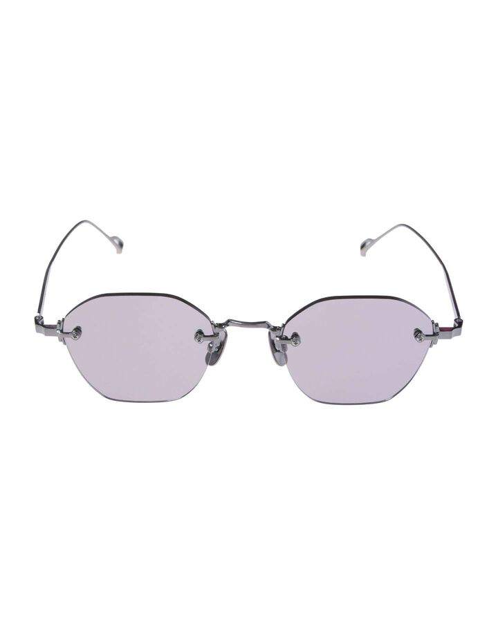 TITANIUM RIMLESS SUNGLASSES HEXAGON,SILVER, medium image number 1