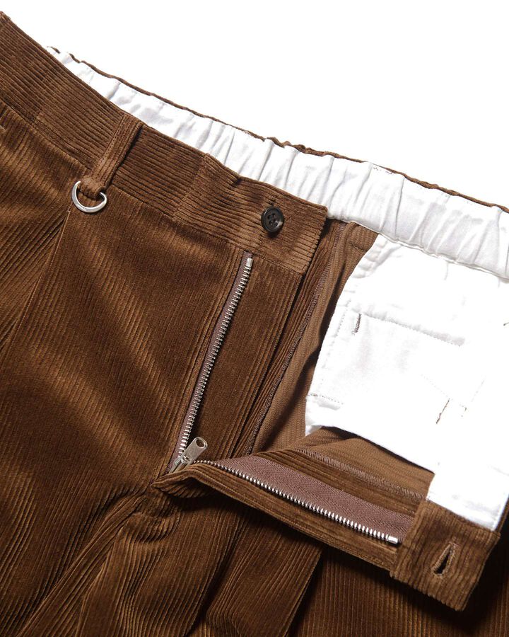 CORDUROY SHIRRING SLACKS,BROWN, medium image number 2