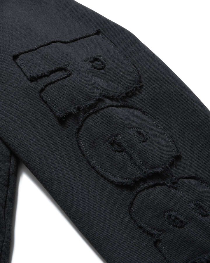 CUT-OFF LOGO SWEAT HOODIE,BLACK, medium image number 3