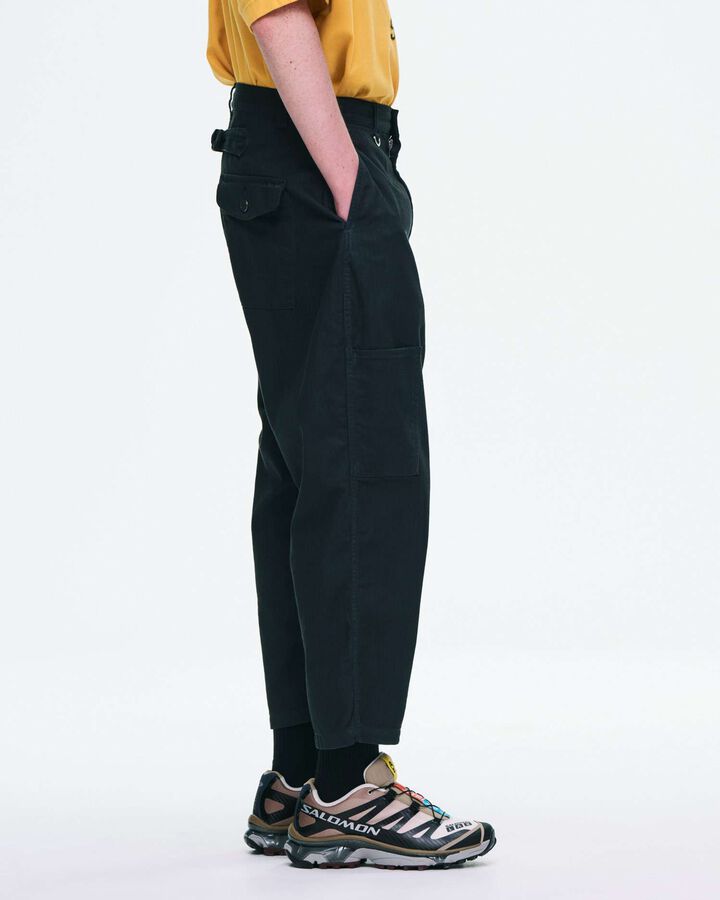 DAMAGED WIDE CROPPED PANTS,BLACK, medium image number 6