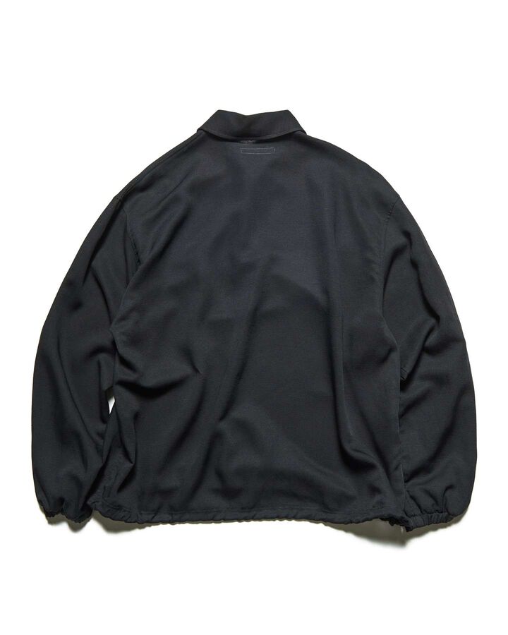 LINEN MESH L/S POLO,BLACK, medium image number 1