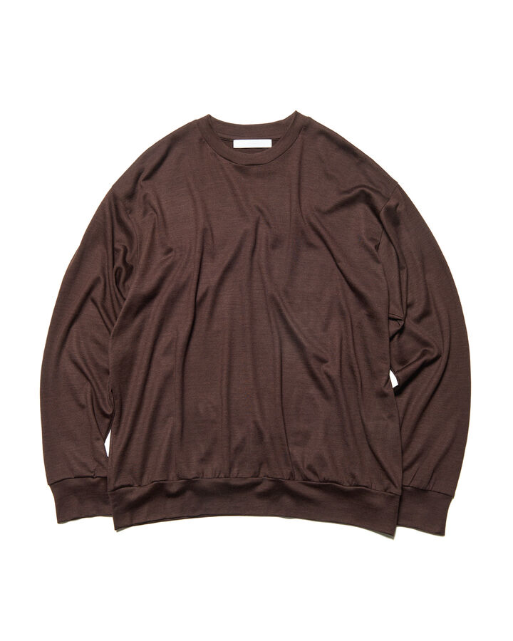 WASHABLE WOOL L/S TOP,BROWN, medium