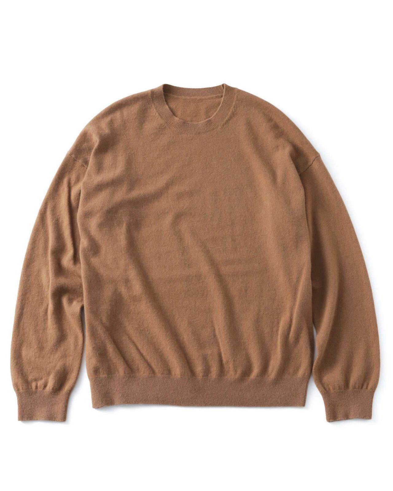 CASHMERE HIGH GAUGE CREWNECK KNIT,CAMEL, large image number 0