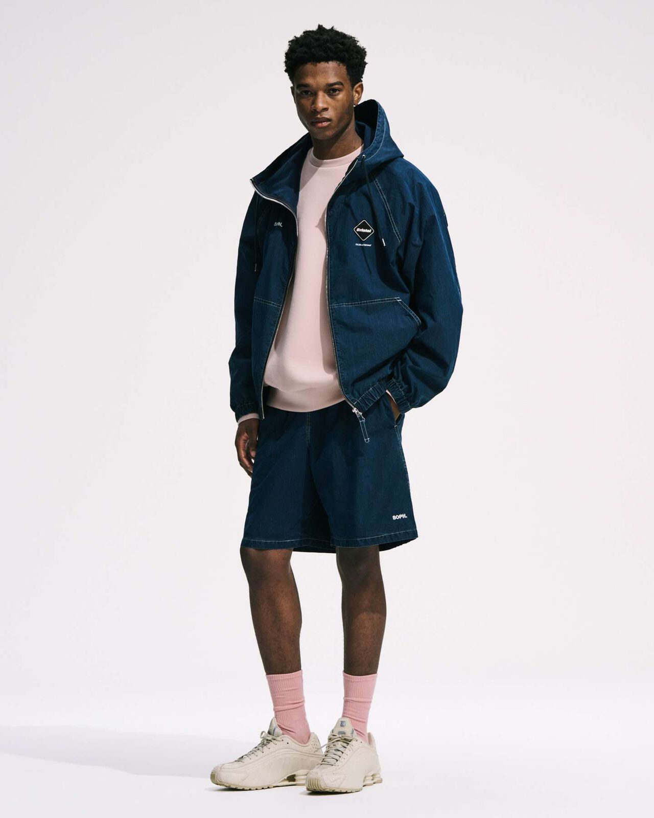 WASHED CRISP DENIM HOODED BLOUSON,INDIGO, large image number 9