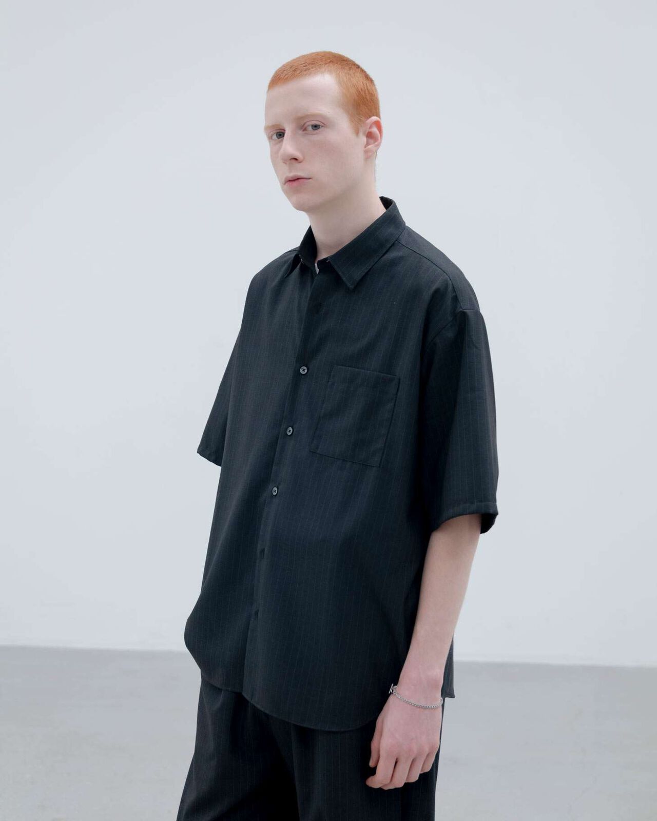 STRETCH WOOL RELAX-FIT S/S SHIRT,A, large image number 4