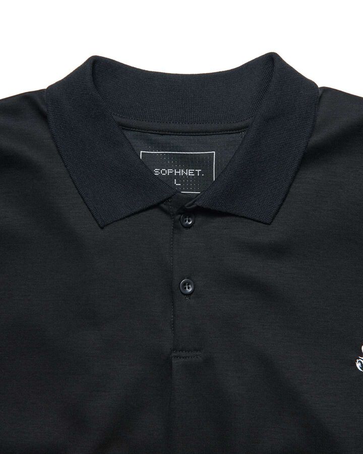 SUPIMA COTTON S/S POLO SHIRT,BLACK, medium image number 2